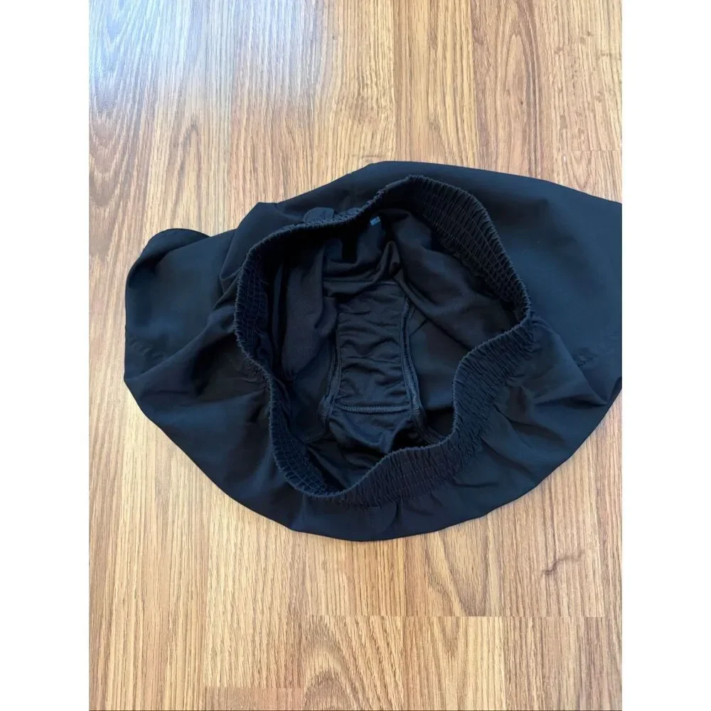 GAP Kids' Elastic High Waist Built-In Brief Athletic Shorts Navy Blue Size Large